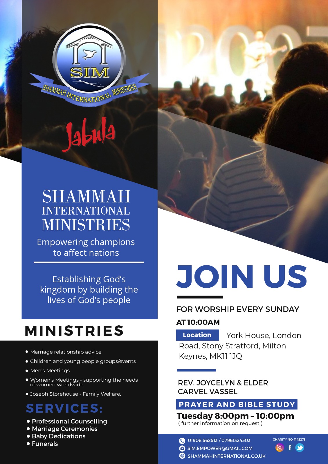 Shammah International Ministries - Sunday Worship - Cancelled Until Further Notice